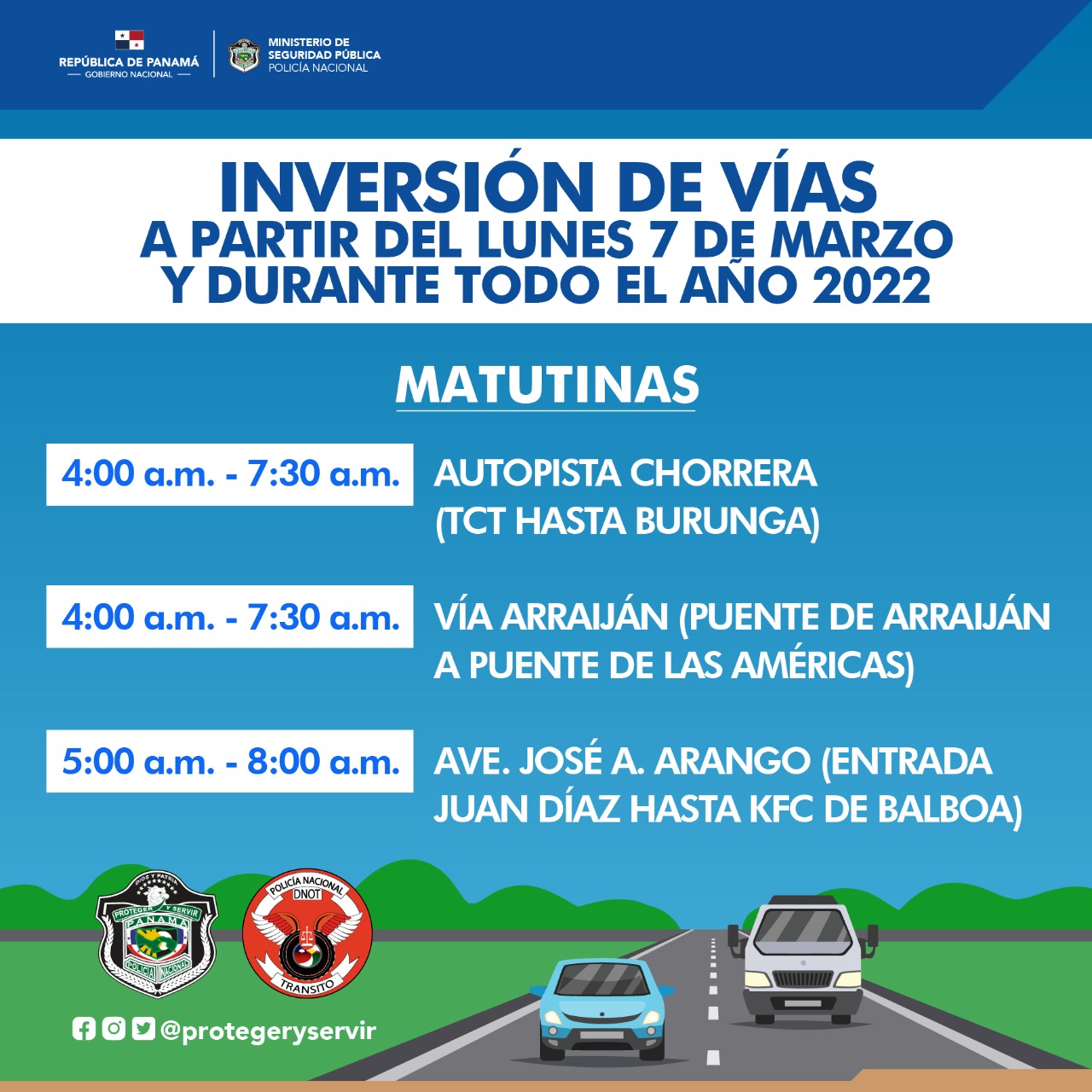 Inversión de carriles en el inicio del año escolar 2022 -Conozca las matutinas y vespertinas-